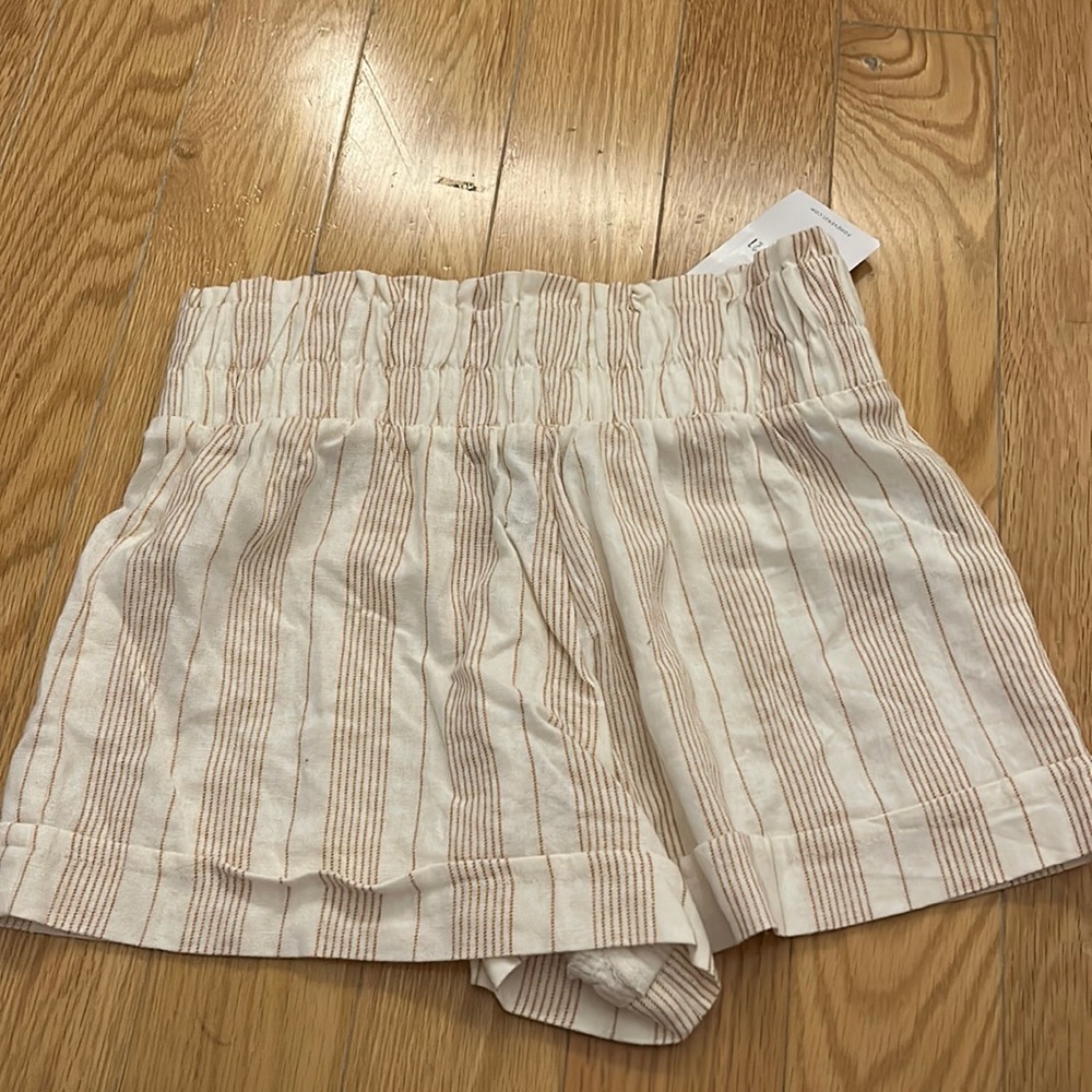 striped paperbag shorts NWT